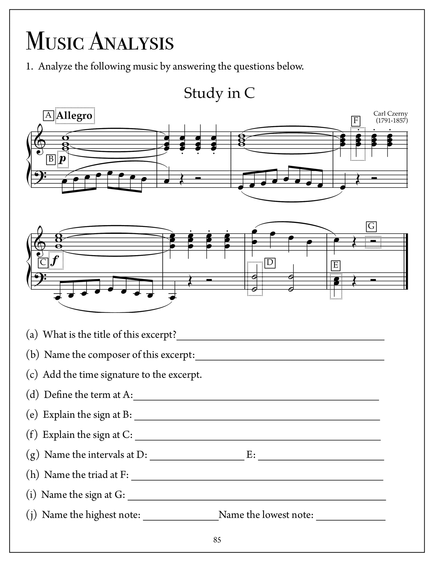 Elementary Music Rudiments Basic